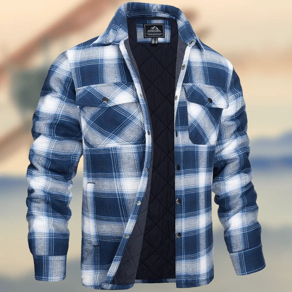 Everett | Men's Casual Fall Quilted Lining Check Flannel Shacket