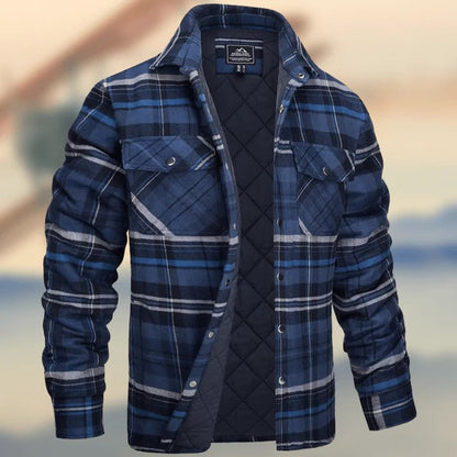 Everett | Men's Casual Fall Quilted Lining Check Flannel Shacket