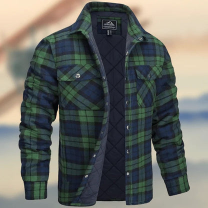 Everett | Men's Casual Fall Quilted Lining Check Flannel Shacket