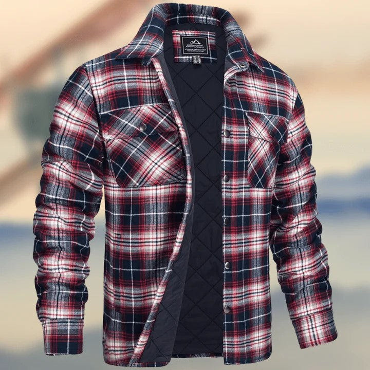 Everett | Men's Casual Fall Quilted Lining Check Flannel Shacket