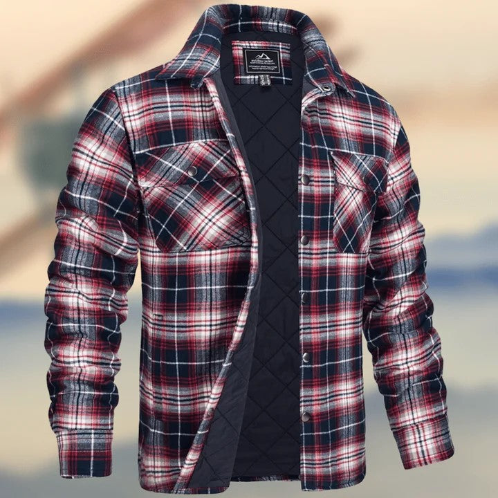 Everett | Men's Casual Fall Quilted Lining Check Flannel Shacket