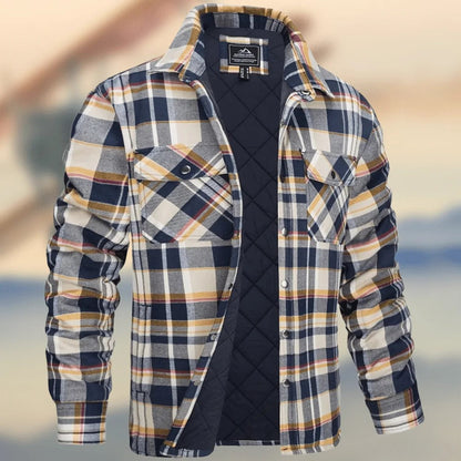 Everett | Men's Casual Fall Quilted Lining Check Flannel Shacket