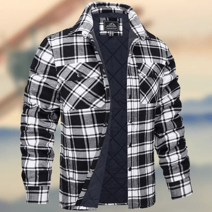 Everett | Men's Casual Fall Quilted Lining Check Flannel Shacket