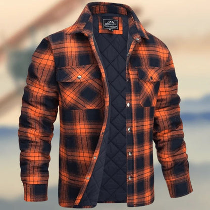 Everett | Men's Casual Fall Quilted Lining Check Flannel Shacket
