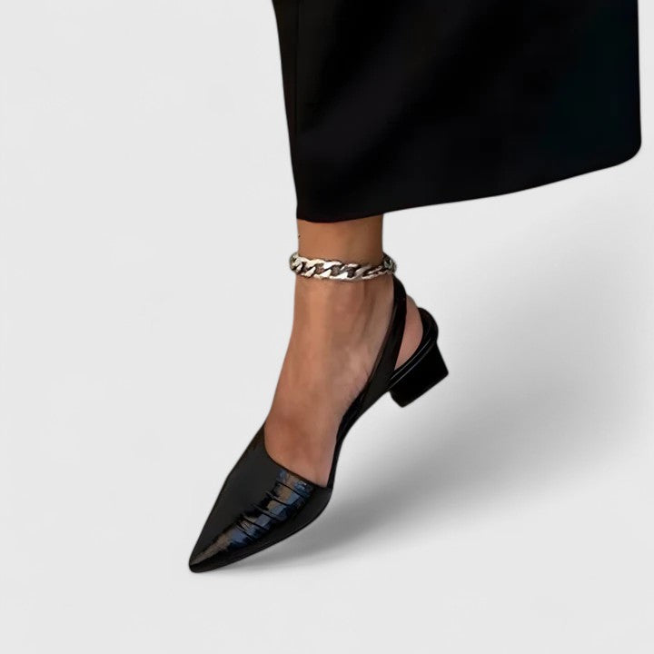 Olivia | Women's Pointed Toe Low Block Heel Slingback Shoe
