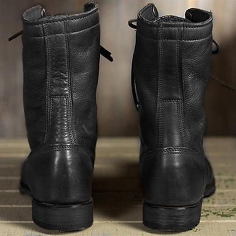 Elowen | Women's Lace-Up Mid-Calf Low Heel Combat Boot