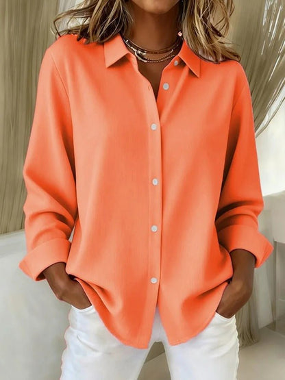 Paloma | Women's Smart Casual Relaxed Fit Longline Long Sleeve Button Down Shirt