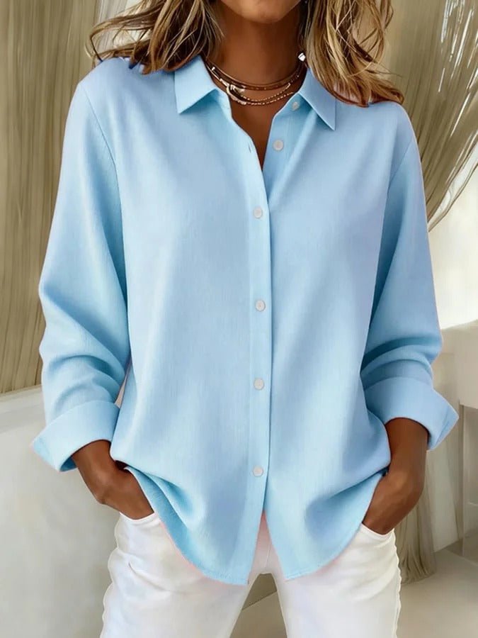Paloma | Women's Smart Casual Relaxed Fit Longline Long Sleeve Button Down Shirt