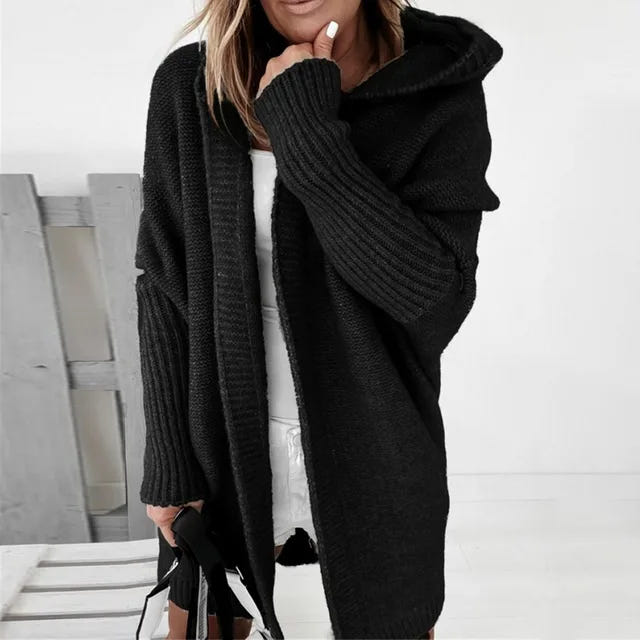 Maeve | Women's Oversized Hooded Long Knit Cardigan Sweater