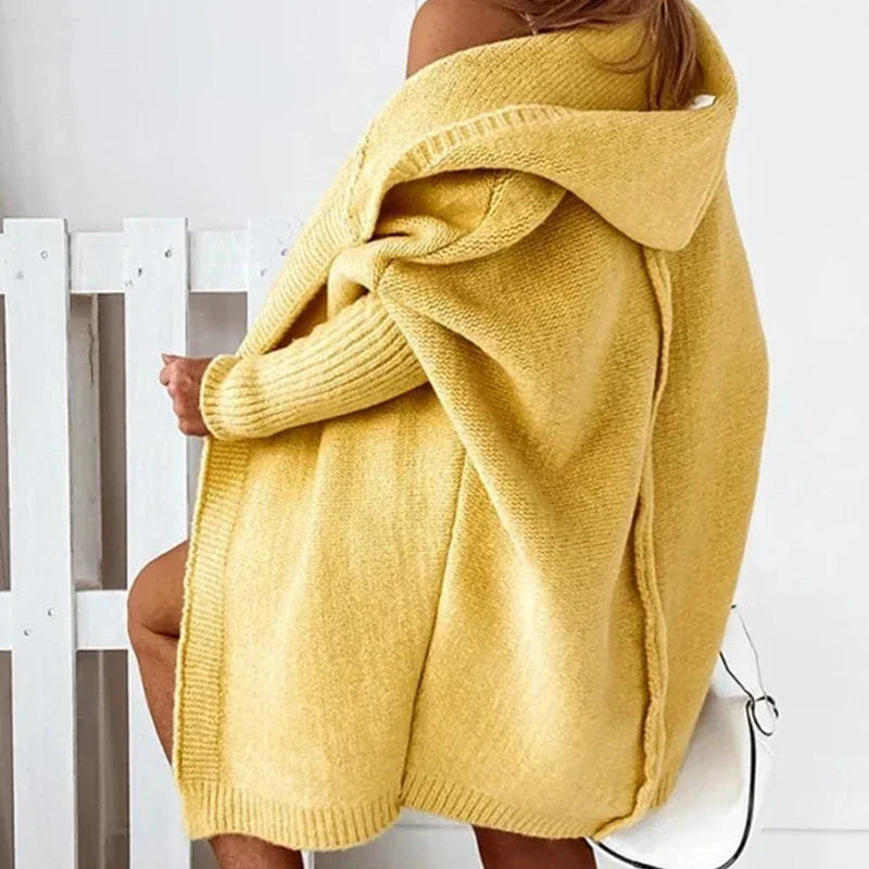 Maeve | Women's Oversized Hooded Long Knit Cardigan Sweater