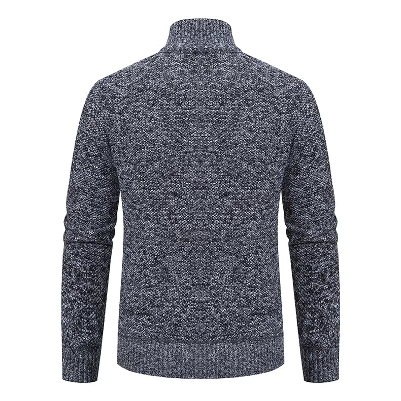 Anders | Men's Full-Zip Mock Neck Textured Knit Cardigan Sweater