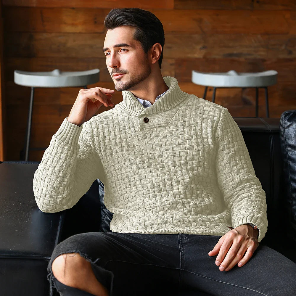 Dustin | Waffle Knit Turtleneck Sweater