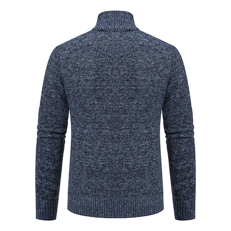 Anders | Men's Full-Zip Mock Neck Textured Knit Cardigan Sweater