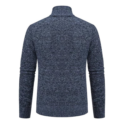 Anders | Men's Full-Zip Mock Neck Textured Knit Cardigan Sweater