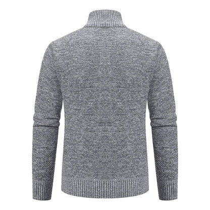 Anders | Men's Full-Zip Mock Neck Textured Knit Cardigan Sweater