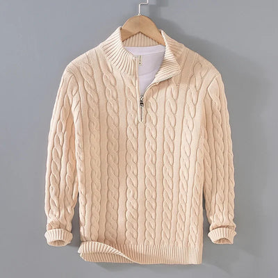 Roger | Classic Cable Knit Half-Zip
