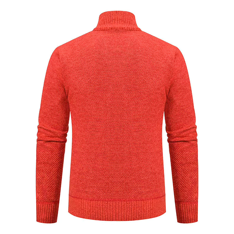 Anders | Men's Full-Zip Mock Neck Textured Knit Cardigan Sweater