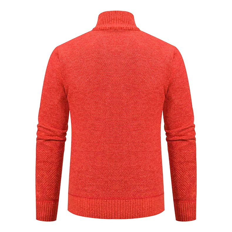 Anders | Men's Full-Zip Mock Neck Textured Knit Cardigan Sweater