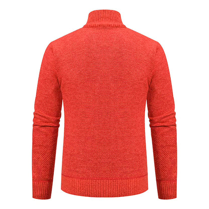 Anders | Men's Full-Zip Mock Neck Textured Knit Cardigan Sweater