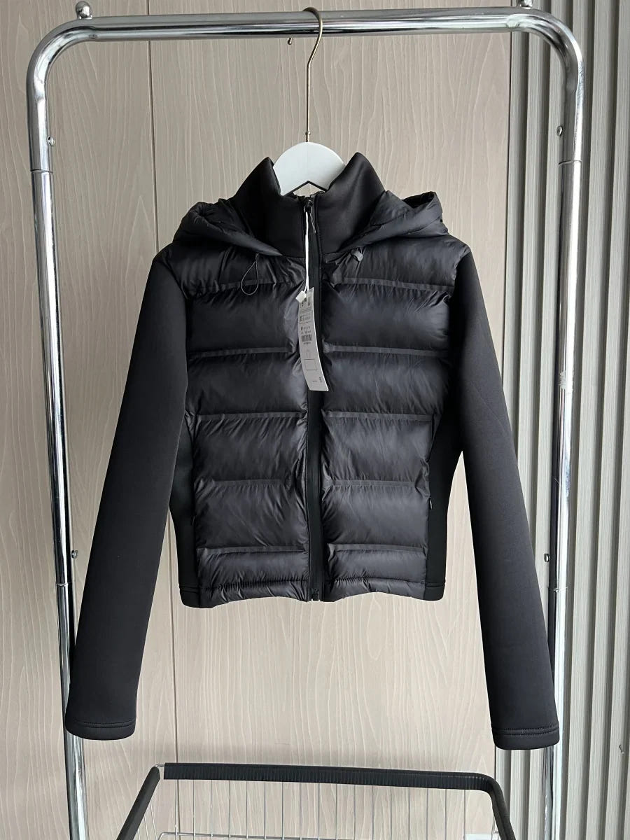 Beverly | Women's Lightweight Hooded Quilted Black Cropped Puffer Jacket