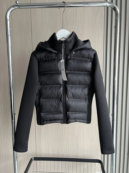 Beverly | Women's Lightweight Hooded Quilted Black Cropped Puffer Jacket