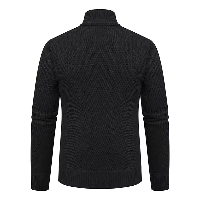 Anders | Men's Full-Zip Mock Neck Textured Knit Cardigan Sweater