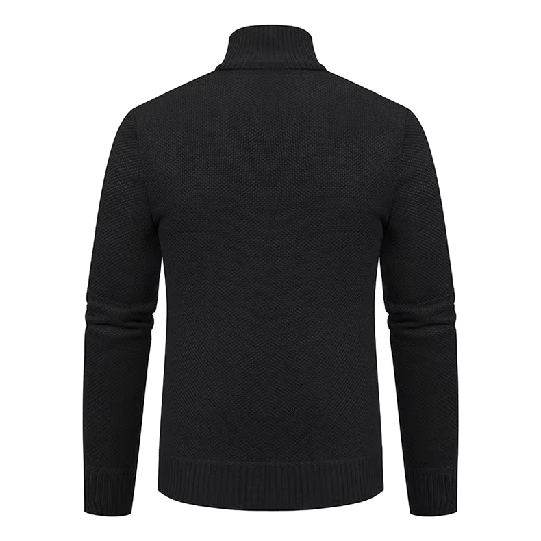 Anders | Men's Full-Zip Mock Neck Textured Knit Cardigan Sweater