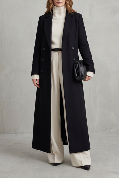 Hilda | Women's Double Breasted Tailored Maxi Long Coat