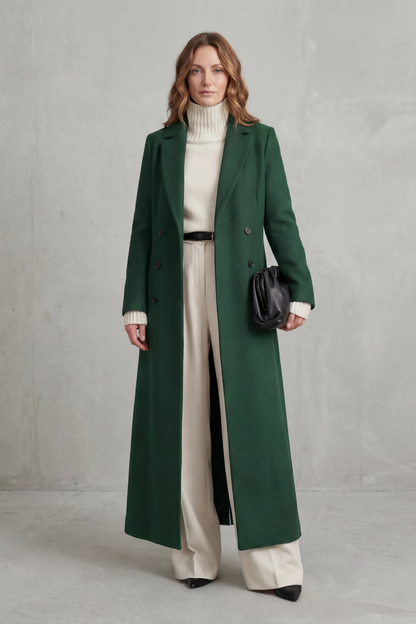 Hilda | Women's Double Breasted Tailored Maxi Long Coat