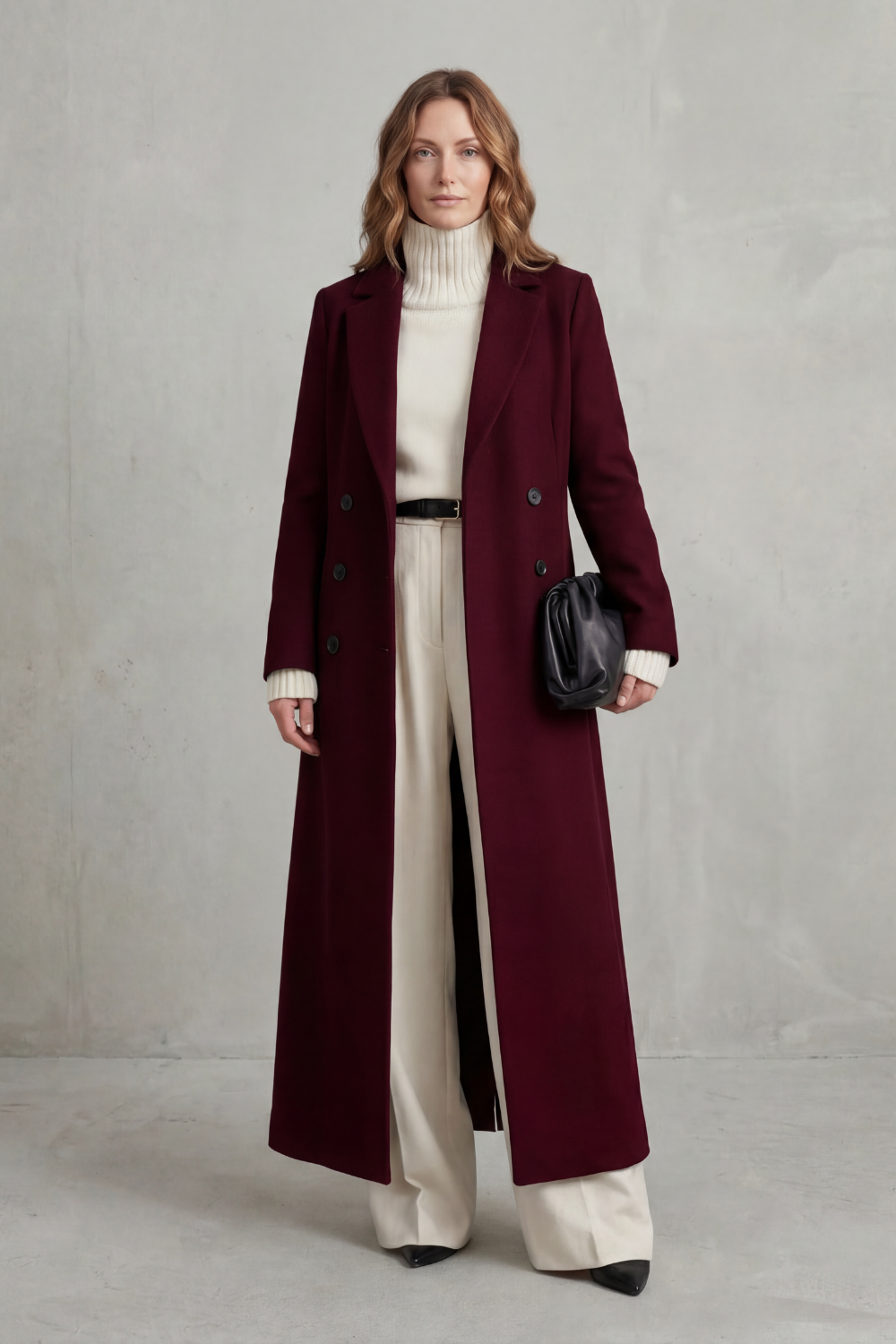 Hilda | Women's Double Breasted Tailored Maxi Long Coat