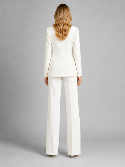 Ilene | Women's Tailored Office Pant Suit Wide Leg Blazer and Trouser Set