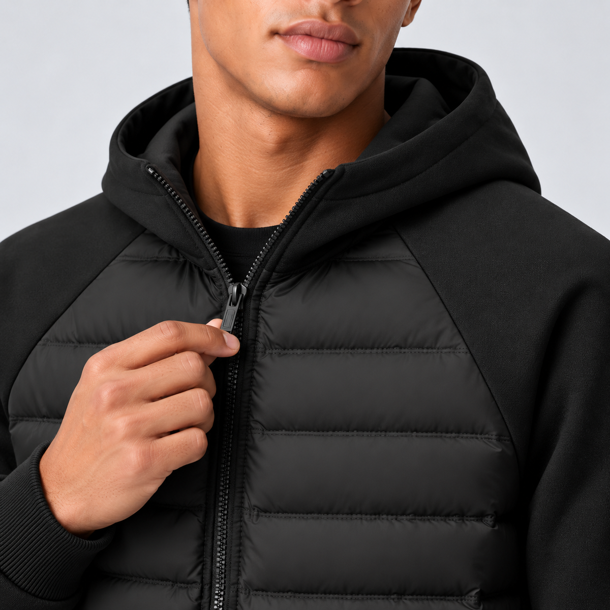 Carson | Men's Quilted Hooded Puffer Hybrid Winter Jacket