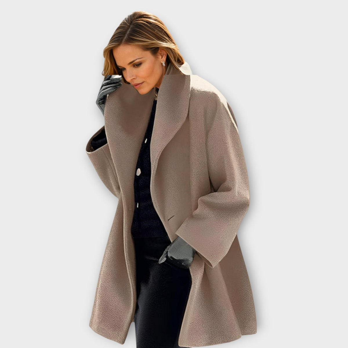 Delphine | Women's Oversized Wide Collar Wool Blend Winter Coat