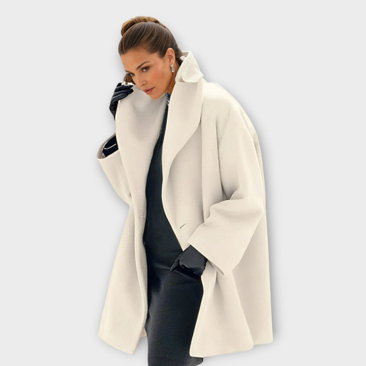 Delphine | Women's Oversized Wide Collar Wool Blend Winter Coat