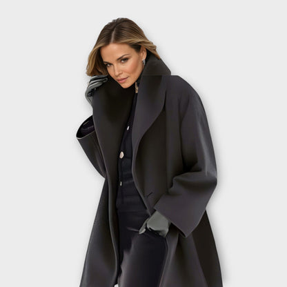 Delphine | Women's Oversized Wide Collar Wool Blend Winter Coat
