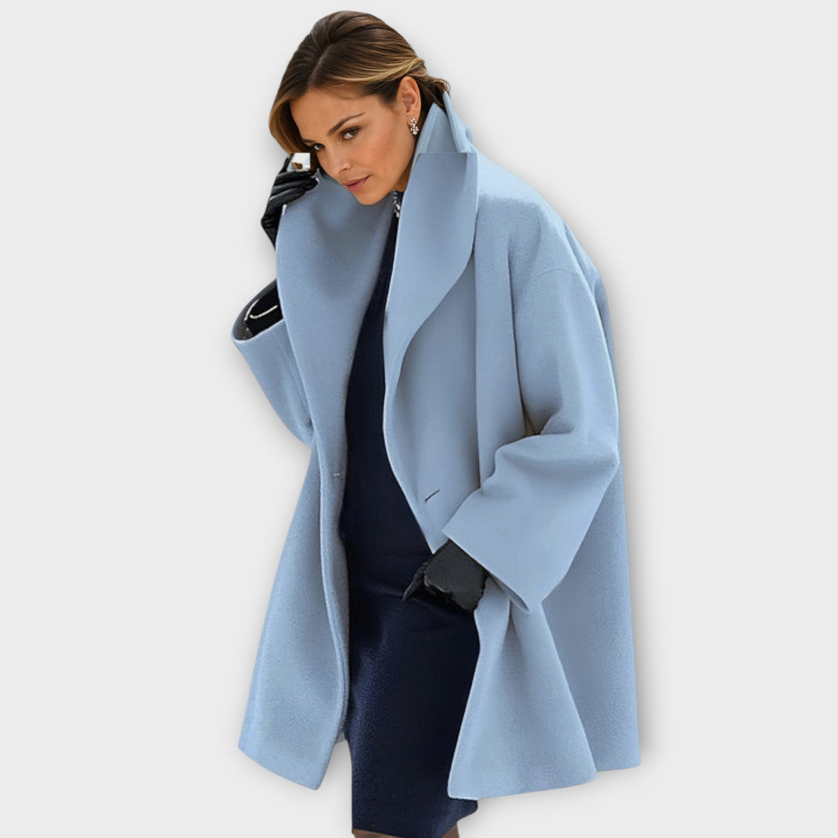 Delphine | Women's Oversized Wide Collar Wool Blend Winter Coat