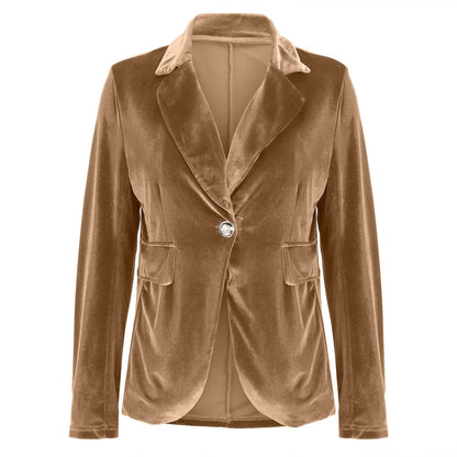 Rosalind | Women's Fall Style Tailored Single Button Velvet Blazer