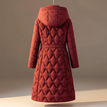 Mirabel | Women's Longline Puffer Hooded Cinched Waist Winter Coat