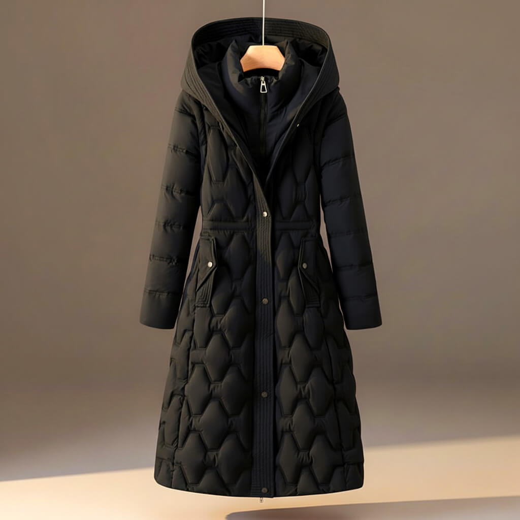 Mirabel | Women's Longline Puffer Hooded Cinched Waist Winter Coat