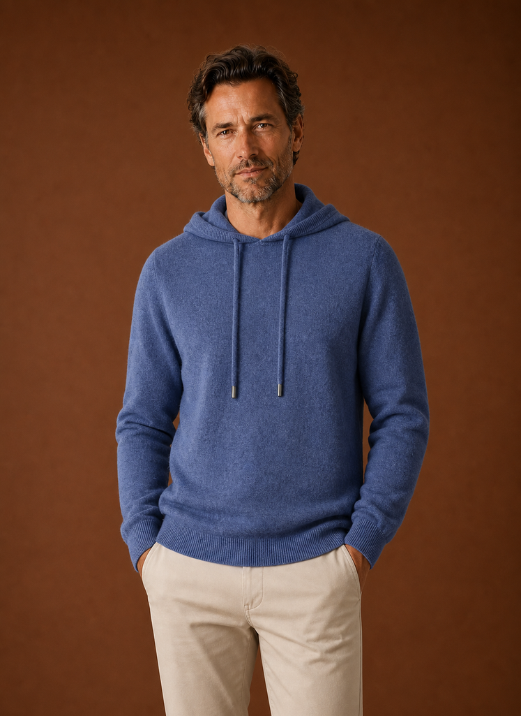 Everett | Men's Long Sleeve Hooded Knit Pullover Sweater