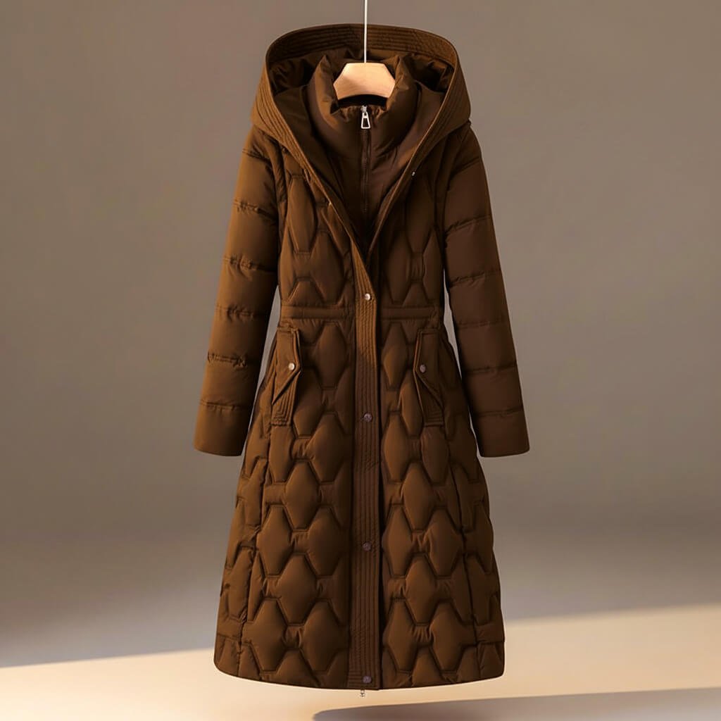 Mirabel | Women's Longline Puffer Hooded Cinched Waist Winter Coat