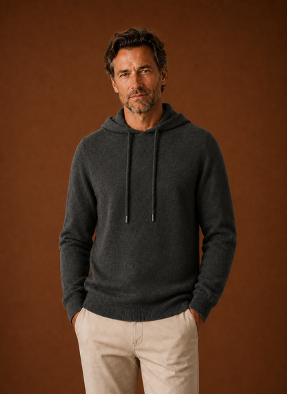 Everett | Men's Long Sleeve Hooded Knit Pullover Sweater