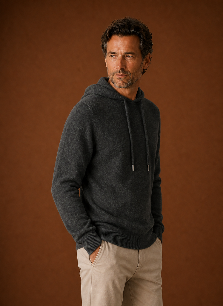 Everett | Men's Long Sleeve Hooded Knit Pullover Sweater