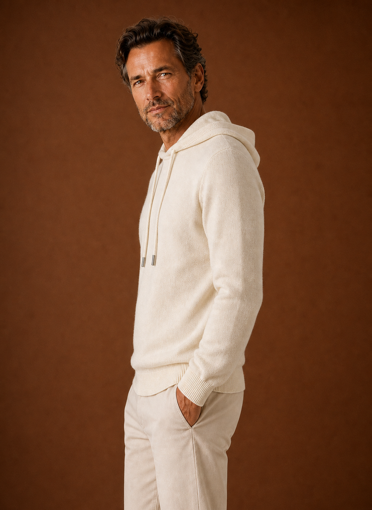 Everett | Men's Long Sleeve Hooded Knit Pullover Sweater