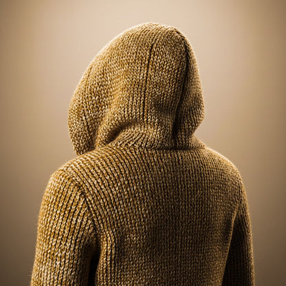 Hendrix | Men's Classic Menswear Chunky Marled Knit Longline Hooded Cardigan