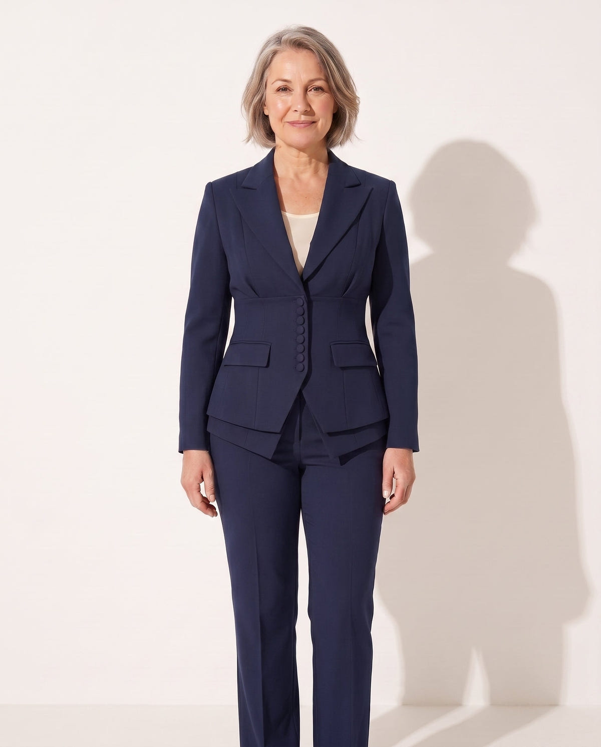 Jewel | Women's Tailored Suit Peplum Blazer and Trouser Set