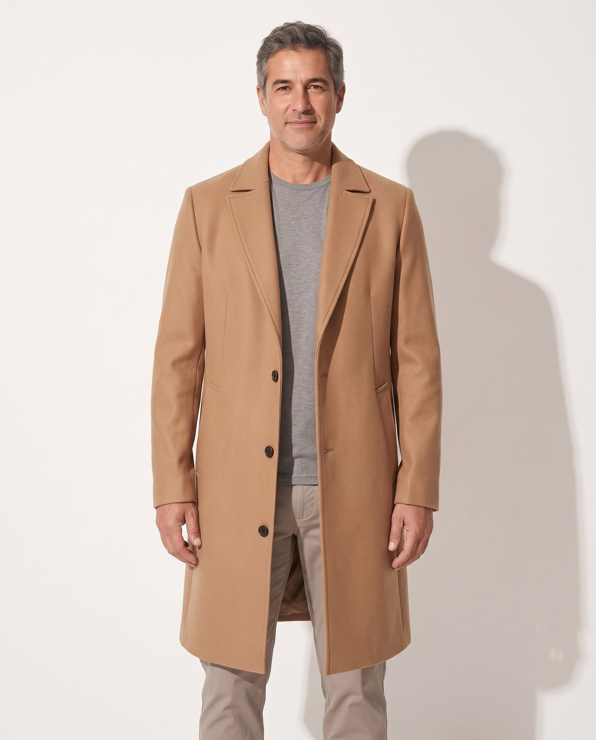 Cyrus | Men's Longline Single Breasted Notch Lapel Tailored Winter Coat
