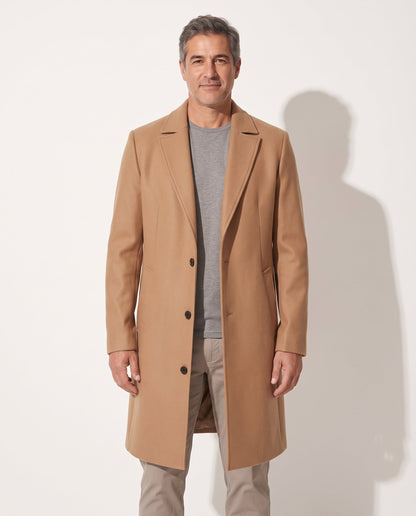 Cyrus | Men's Longline Single Breasted Notch Lapel Tailored Winter Coat