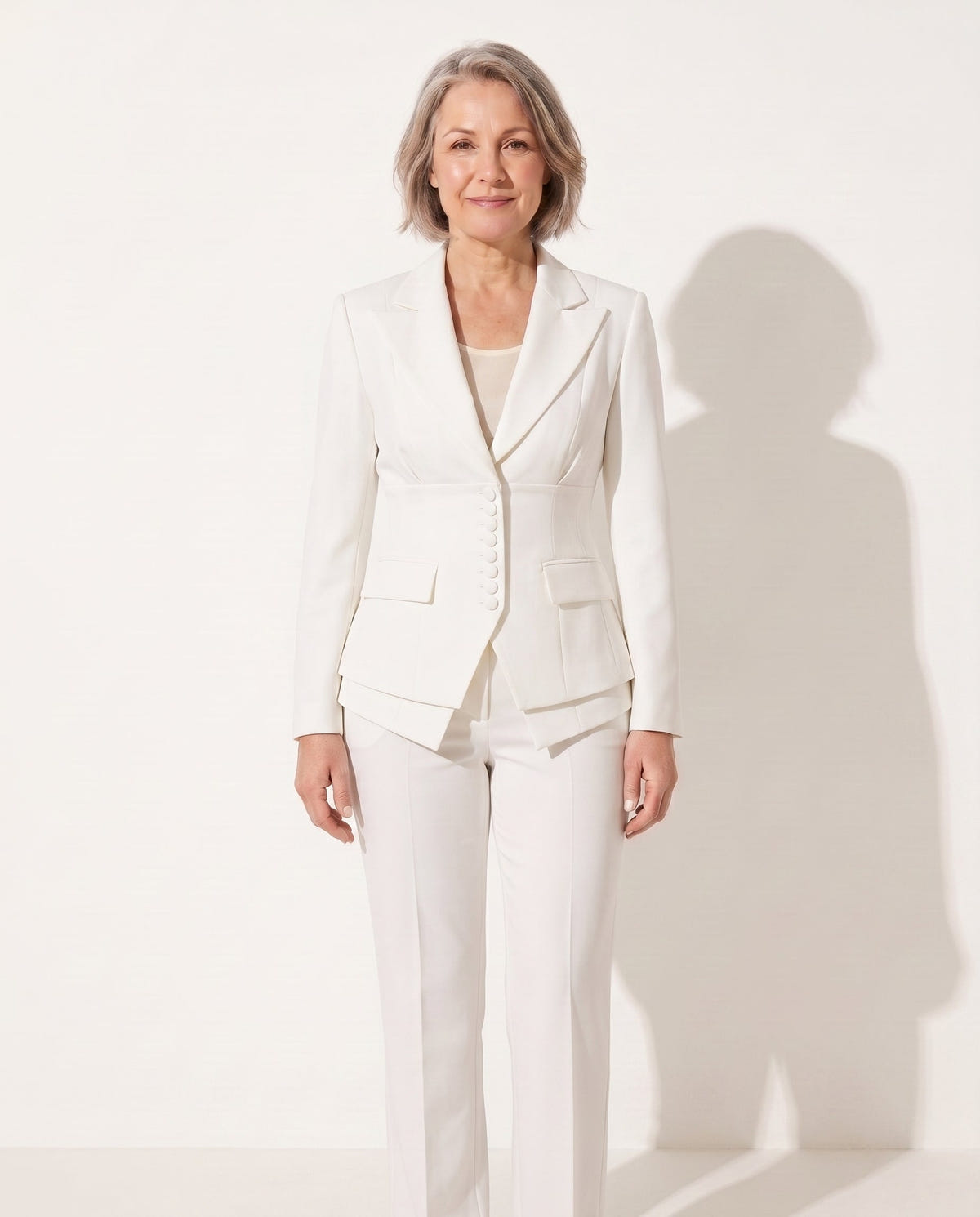 Jewel | Women's Tailored Suit Peplum Blazer and Trouser Set
