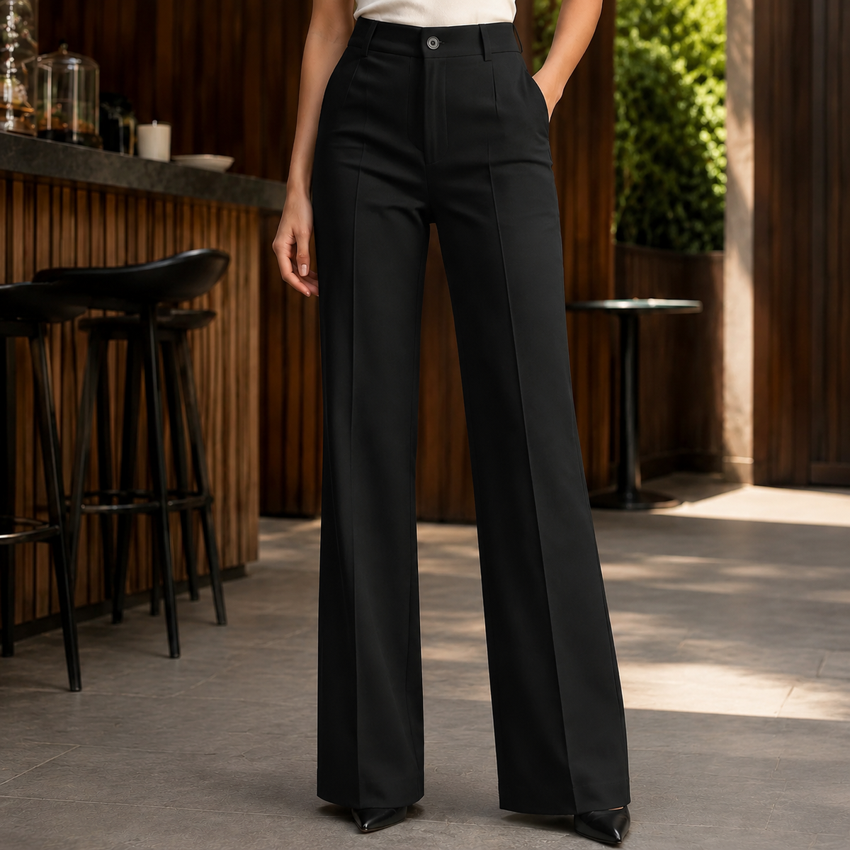 Aubrey | Women's Tailored High Waisted Wide Leg Dress Pants